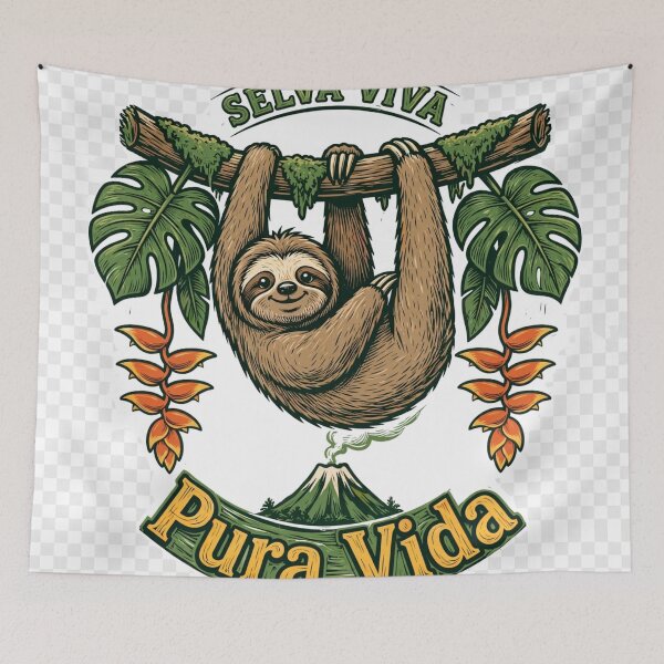 Item preview, Pura Vida Costa Rica Living Jungle Sloth designed and sold by FantasyPearl.