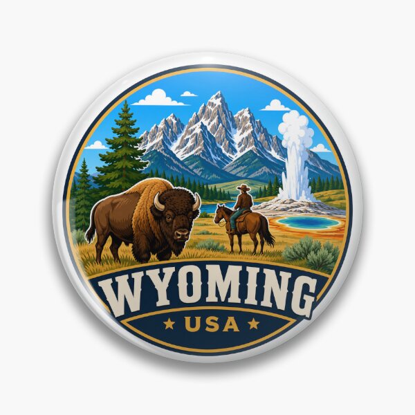 Item preview, Wyoming - Yellowstone, Bison and Grand Teton designed and sold by Myra365Art.