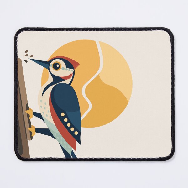 Item preview, Sunrise Woodpecker | Modern Geometric Bird Art designed and sold by Lucy Cooper.