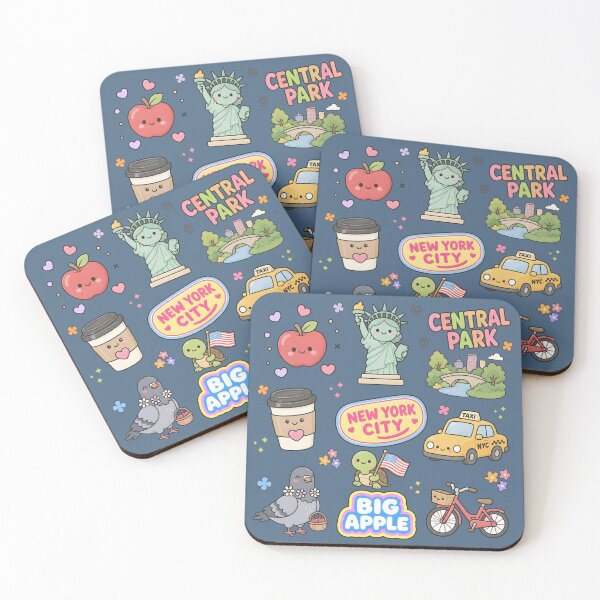 Item preview, NYC Cute Collage Pastel Seamless Pattern designed and sold by HowToCanadian.