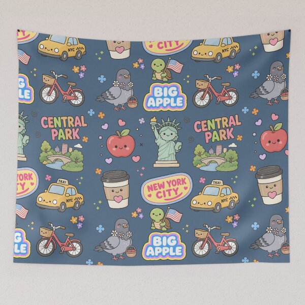 Item preview, NYC Cute Collage Pastel Seamless Pattern designed and sold by HowToCanadian.