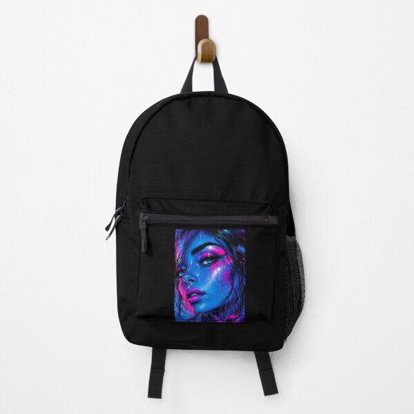 Item preview, Cyberpunk Neon Portrait | Blue & Pink Graffiti Pop Art | Futuristic Street Art | Synthwave Wall Art designed and sold by A-T-H.