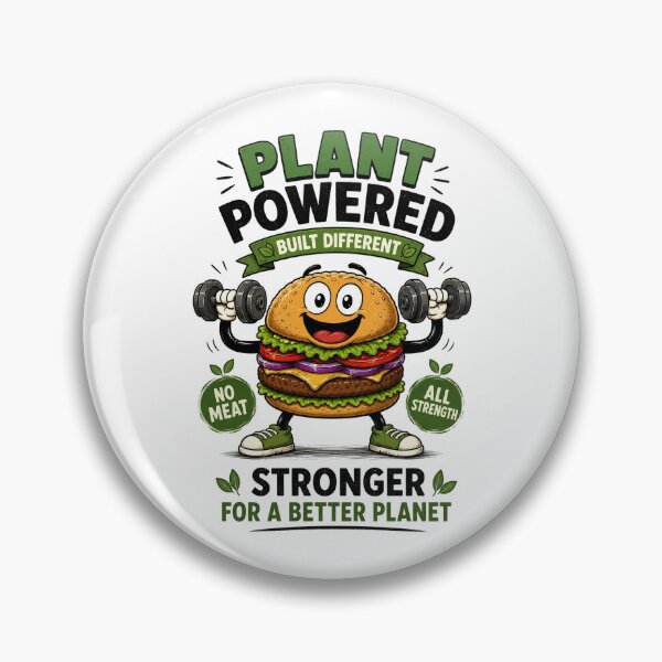 Item preview, Plant Powered Built Different Vegan Burger Fitness Design. designed and sold by The-T-In-Retro.