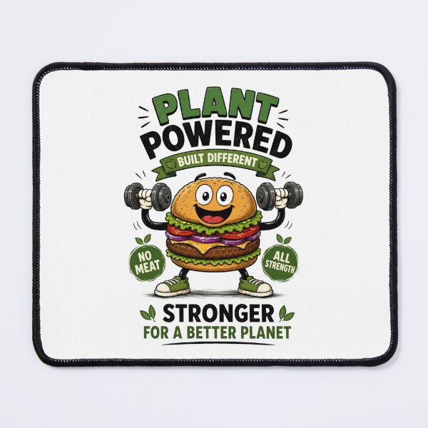 Item preview, Plant Powered Built Different Vegan Burger Fitness Design. designed and sold by The-T-In-Retro.