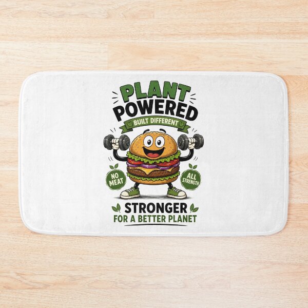 Item preview, Plant Powered Built Different Vegan Burger Fitness Design. designed and sold by The-T-In-Retro.