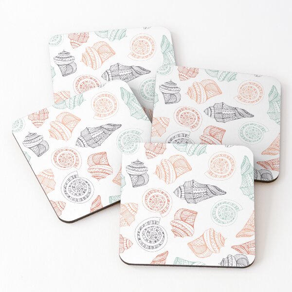 Item preview, Seashells Seamless Pattern | Cute Coastal Ocean Shell Design | Soft Beach Aesthetic Print designed and sold by SimpleVibeStudios.