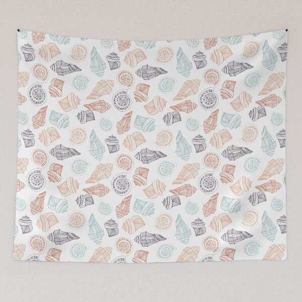 Item preview, Seashells Seamless Pattern | Cute Coastal Ocean Shell Design | Soft Beach Aesthetic Print designed and sold by SimpleVibeStudios.