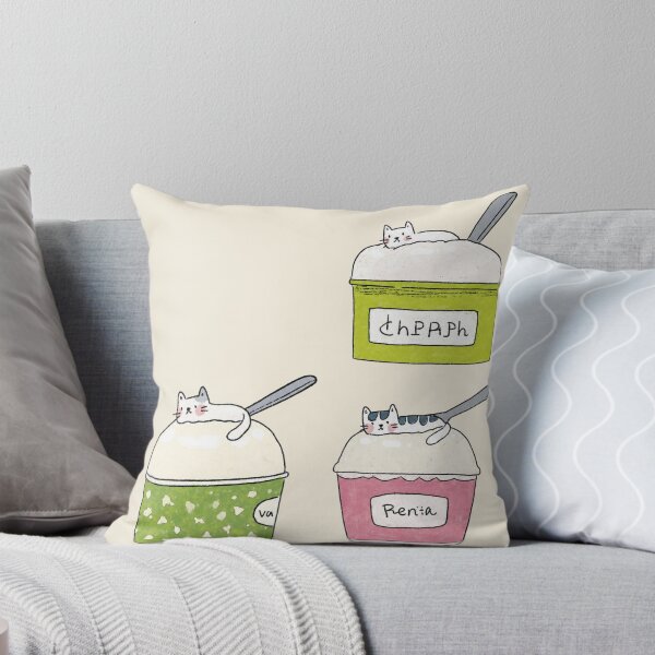 Item preview, Sleepy Cat Ice Cream Illustration designed and sold by bosamji.