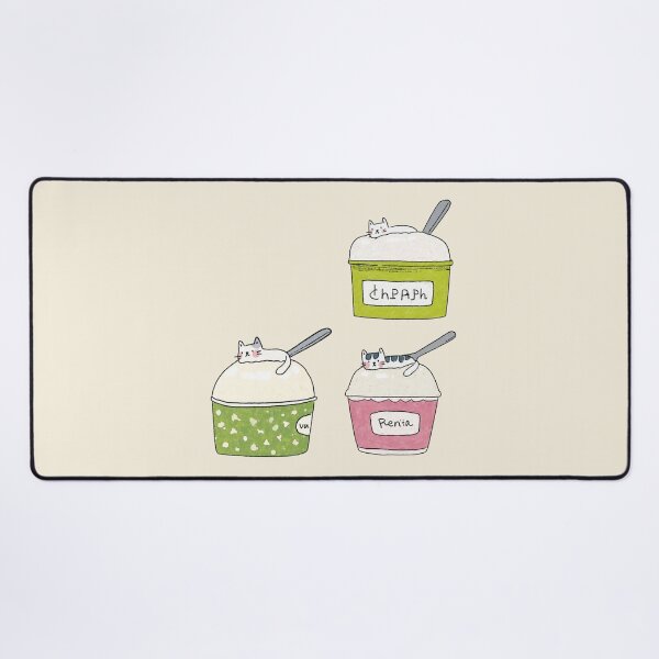 Item preview, Sleepy Cat Ice Cream Illustration designed and sold by bosamji.