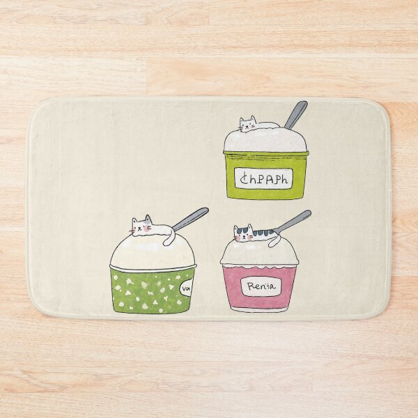 Item preview, Sleepy Cat Ice Cream Illustration designed and sold by bosamji.
