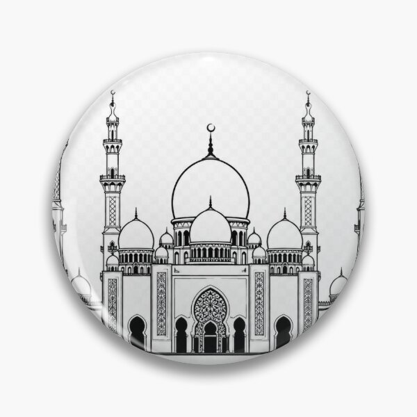 Item preview, Sheikh Zayed Grand Mosque Silhouette | Islamic Architecture | Black and White Vector designed and sold by DesertInkArt.