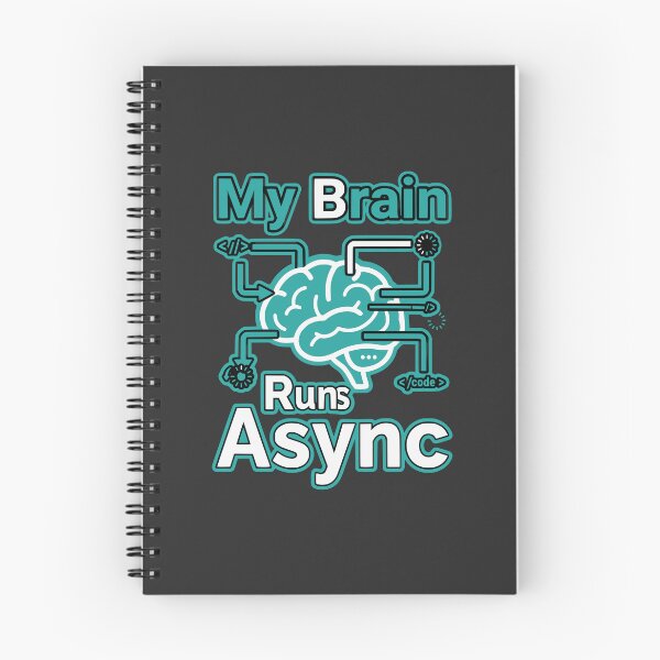 Item preview, My Brain Runs Async Funny Developer Gift Programming Humor Design designed and sold by Ixnor.