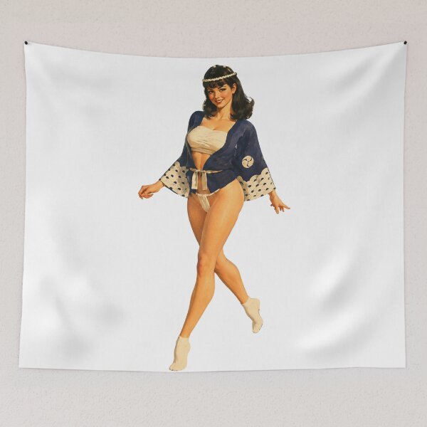 Item preview, Festival Yukata Pin Up | Japanese Retro Original Illustration designed and sold by Cosplayvintage.