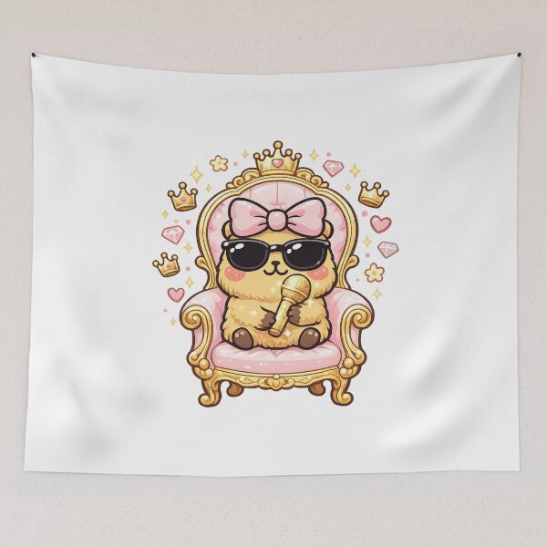 Item preview, Jennie Superstar Vibes Cute Kawaii Capybara Queen Design designed and sold by NovaMoodCo.