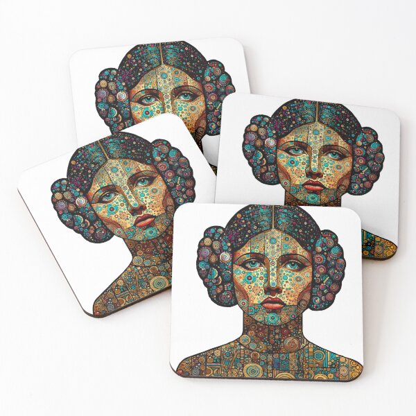 Item preview, Space Princess — Klimt Dotwork Mosaic Portrait | Cosmic Circle Art Fan Art designed and sold by  Ojo de Lilith.