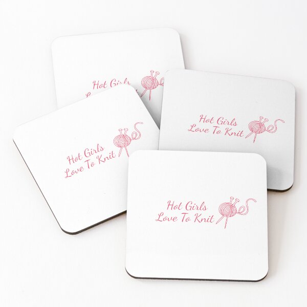 Item preview, Hot Girls Love To Knit- Cute Knitting Quote designed and sold by SlimyFish.