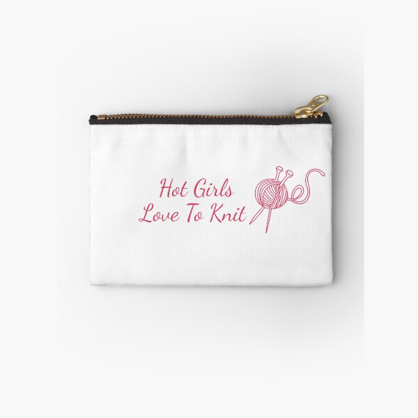 Item preview, Hot Girls Love To Knit- Cute Knitting Quote designed and sold by SlimyFish.