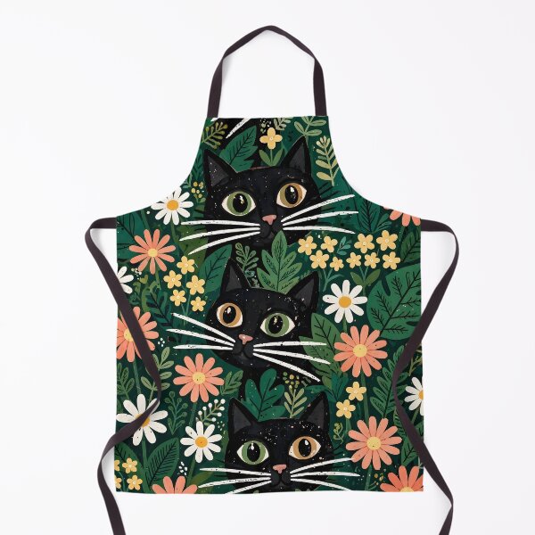 Item preview, Black Cats Peeking Through Wildflower Garden designed and sold by Jozefin's Studio.