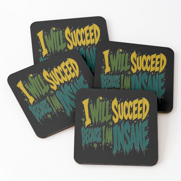 Item preview, I Will Succeed Because I Am Insane Grunge Drip Typography Frog Meme Humor Gift for Meme Lovers designed and sold by Nightarel.