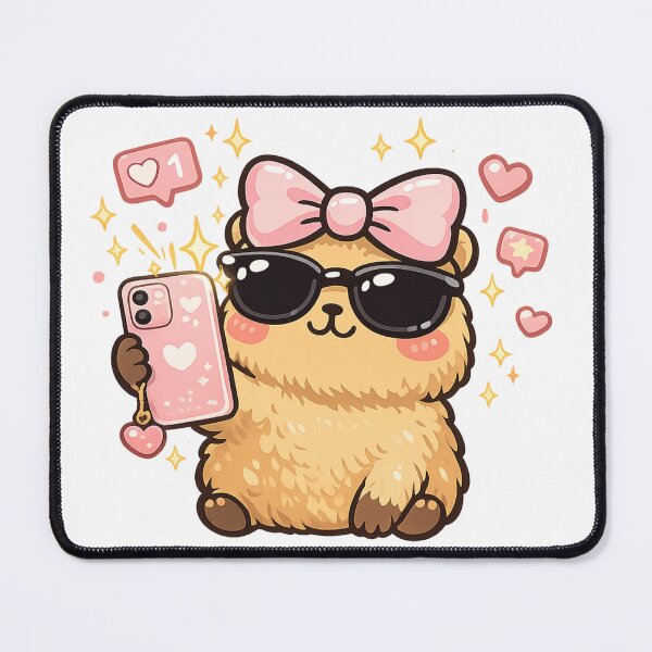 Item preview, Jennie Selfie Vibes Cute Kawaii Capybara Design designed and sold by NovaMoodCo.
