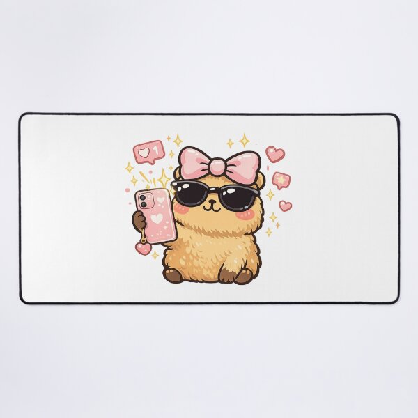 Item preview, Jennie Selfie Vibes Cute Kawaii Capybara Design designed and sold by NovaMoodCo.