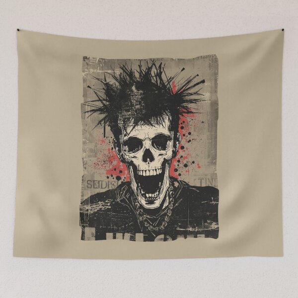 Item preview, Punk Rock Mohawk Skull Zine Graphic designed and sold by ERODED SELF.