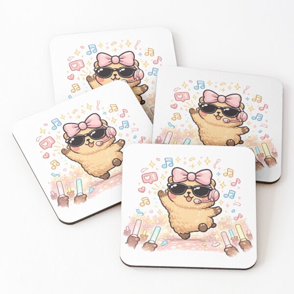 Item preview, Jennie Idol Vibes Cute Kawaii Singing Capybara Design designed and sold by NovaMoodCo.