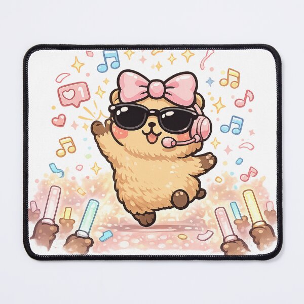 Item preview, Jennie Idol Vibes Cute Kawaii Singing Capybara Design designed and sold by NovaMoodCo.