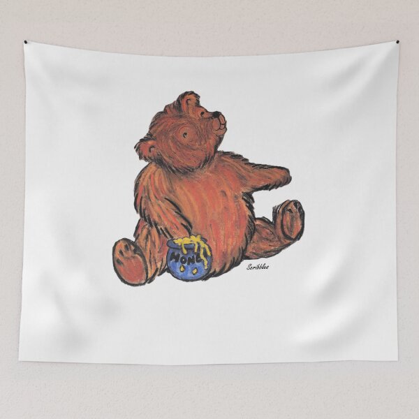 Item preview, Sitting Bear Looking Up with Honey designed and sold by AnimalScribbles.