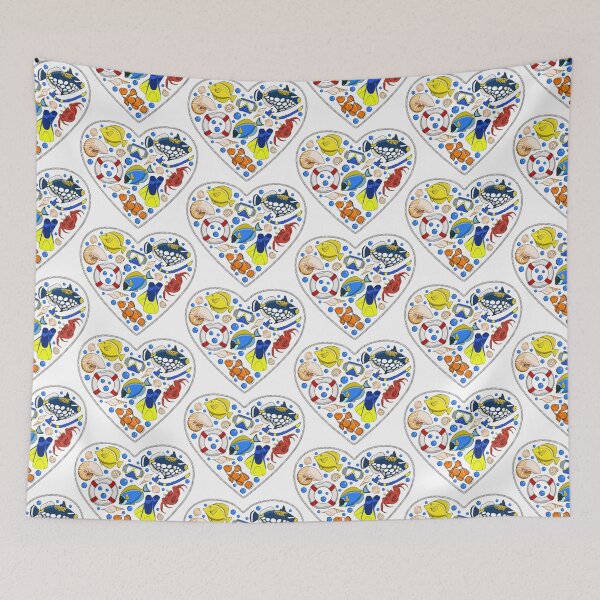 Item preview, Rope heart with sea animals and objects designed and sold by RizikCat.