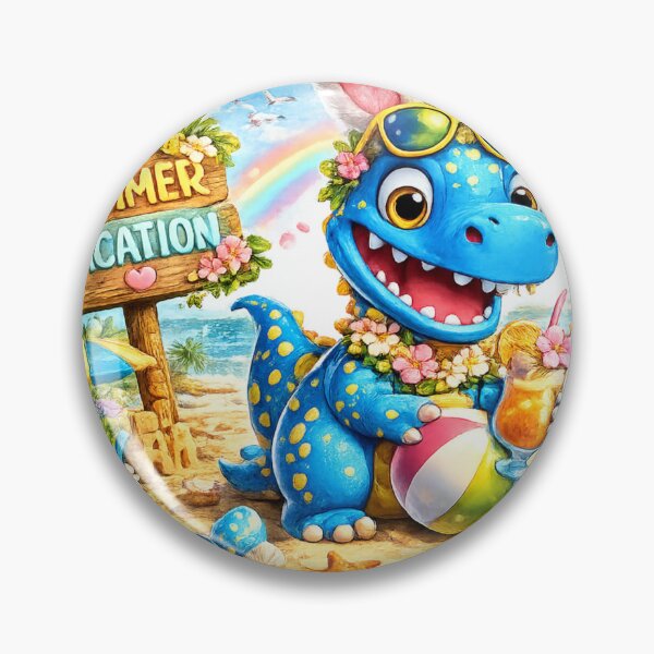 Artikelvorschau, Snappyzaurus Summer Vacation | Cute Beach Dinosaur Sticker entworfen und verkauft von Collins Design.