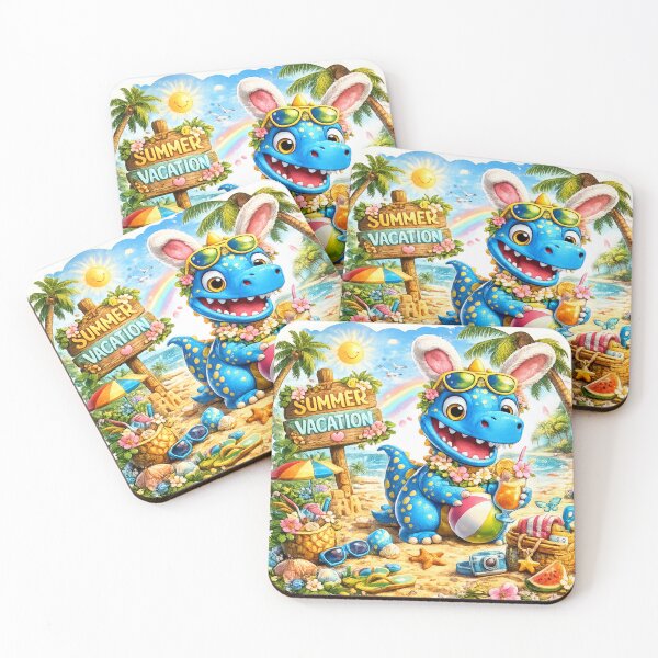 Item preview, Snappyzaurus Summer Vacation | Cute Beach Dinosaur Stickers designed and sold by Collins Design.