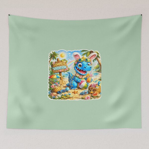 Item preview, Snappyzaurus Summer Vacation | Cute Beach Dinosaur Stickers designed and sold by Collins Design.
