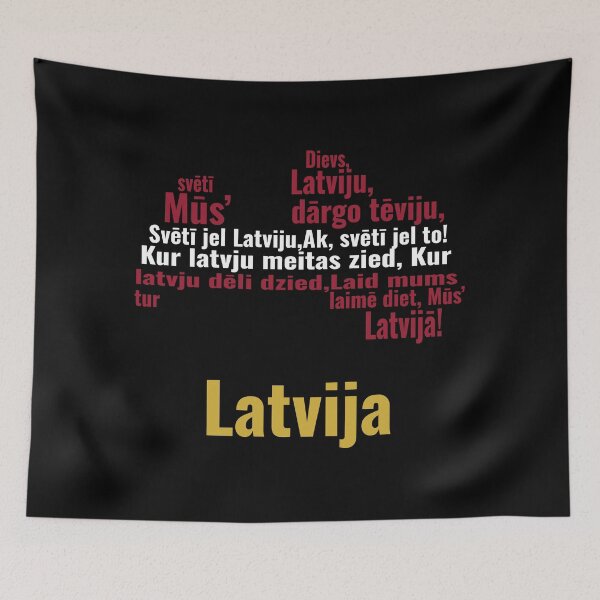 Item preview, Latvia - National Anthem Typography Map designed and sold by JR78.