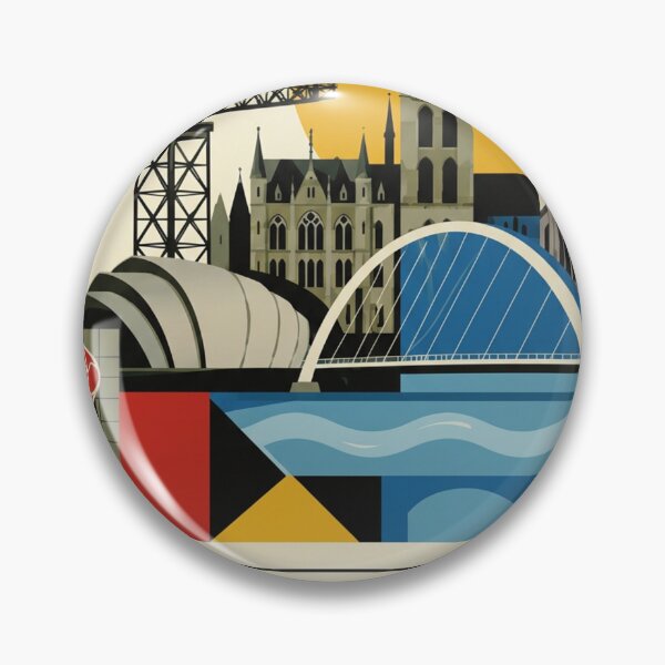 Item preview, Glasgow City Scotland Original Custom Vintage Poster Wall Art Design designed and sold by Cool Robot Bro..