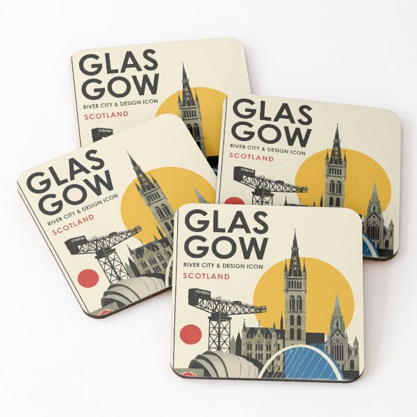 Item preview, Glasgow City Scotland Original Custom Vintage Poster Wall Art Design designed and sold by Cool Robot Bro..