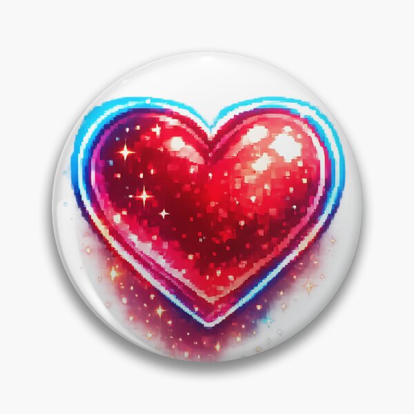 Item preview, Neon Pixel Heart Retro 8-Bit Gaming Love Design designed and sold by NucciCollective.