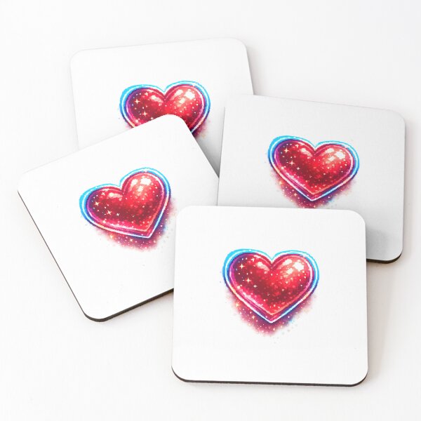 Item preview, Neon Pixel Heart Retro 8-Bit Gaming Love Design designed and sold by NucciCollective.