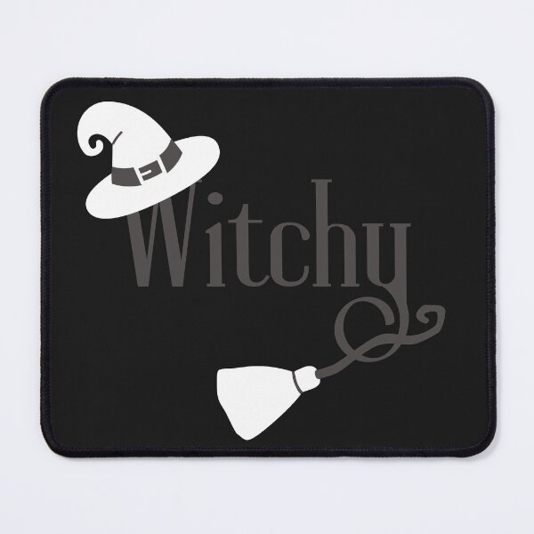 Item preview, WITCHY Witch Hat and Broom Black & White Halloween designed and sold by JaymeOctober.