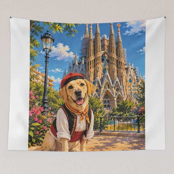 Item preview, Farmer in front of the Sagrada Familia designed and sold by Nomad-Paws.