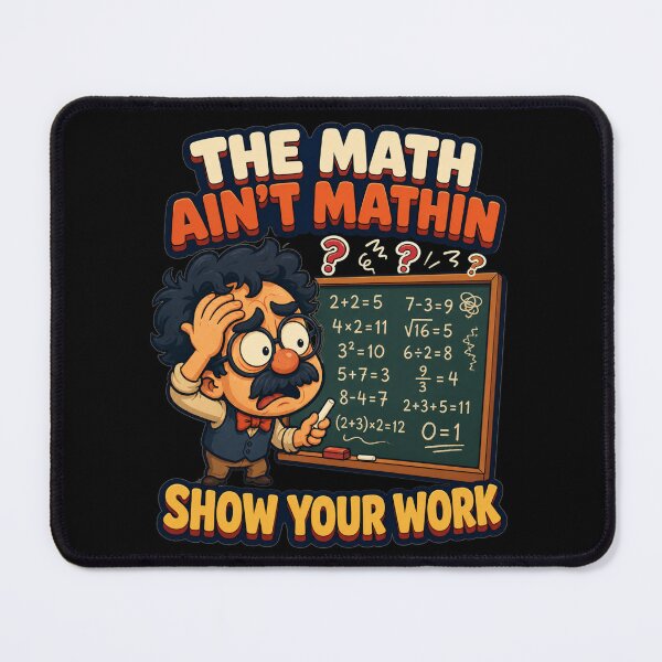 Item preview, The Math Aint Mathin Show Your Work Chaotic Chalkboard Cartoon Art Funny Teacher Humor Gift for Math Teachers designed and sold by Nightarel.
