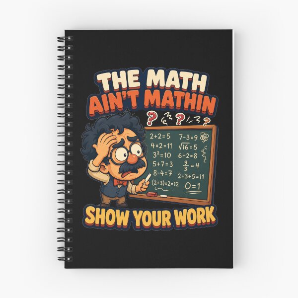 Item preview, The Math Aint Mathin Show Your Work Chaotic Chalkboard Cartoon Art Funny Teacher Humor Gift for Math Teachers designed and sold by Nightarel.