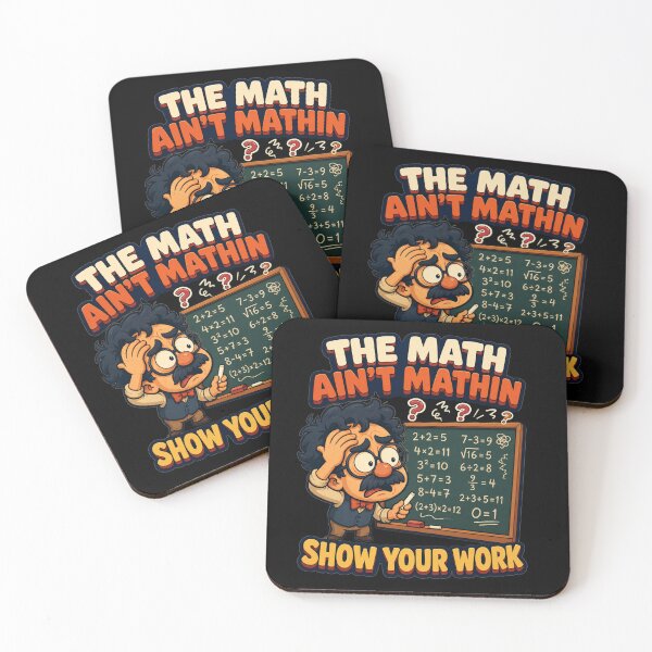 Item preview, The Math Aint Mathin Show Your Work Chaotic Chalkboard Cartoon Art Funny Teacher Humor Gift for Math Teachers designed and sold by Nightarel.