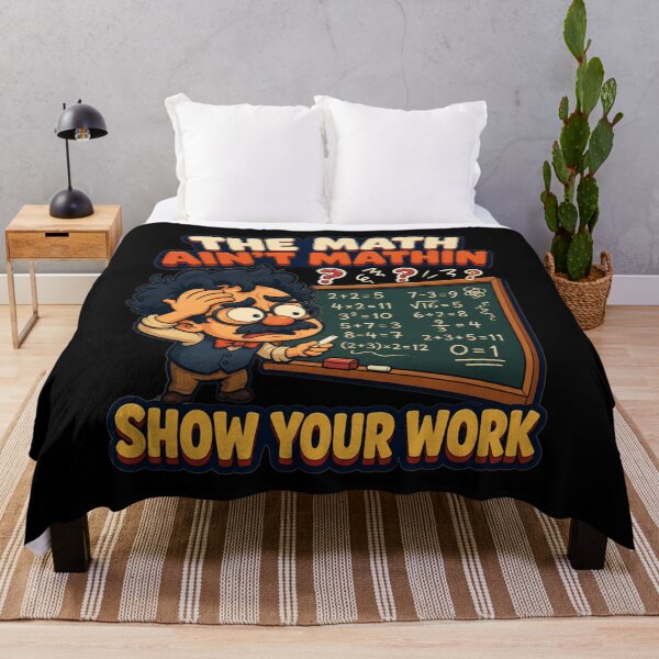 Item preview, The Math Aint Mathin Show Your Work Chaotic Chalkboard Cartoon Art Funny Teacher Humor Gift for Math Teachers designed and sold by Nightarel.