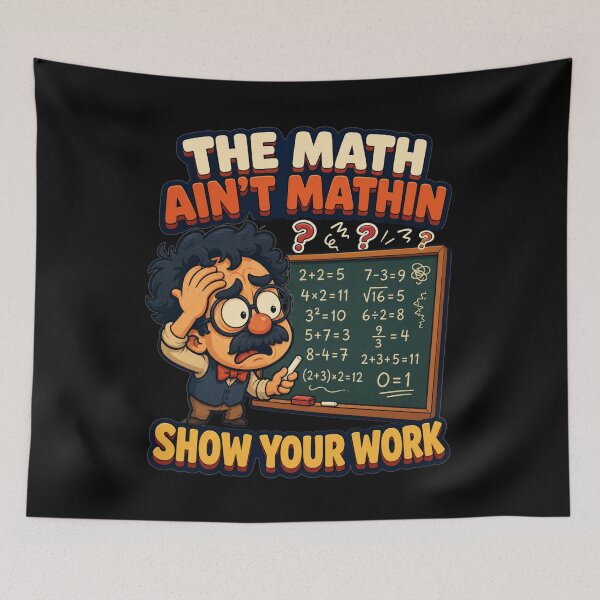 Item preview, The Math Aint Mathin Show Your Work Chaotic Chalkboard Cartoon Art Funny Teacher Humor Gift for Math Teachers designed and sold by Nightarel.