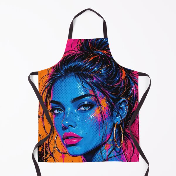 Item preview, Neon Graffiti Beauty | Cyber Pop Art Portrait | Blue & Pink Street Art | Vibrant Urban Wall Art designed and sold by A-T-H.