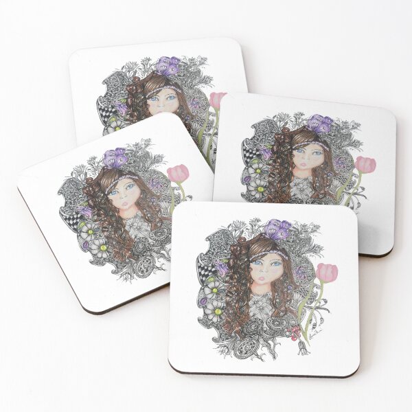 Item preview, Zentangle Flower Girl designed and sold by LorieFossaArt.