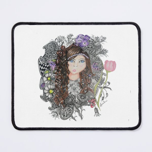 Item preview, Zentangle Flower Girl designed and sold by LorieFossaArt.