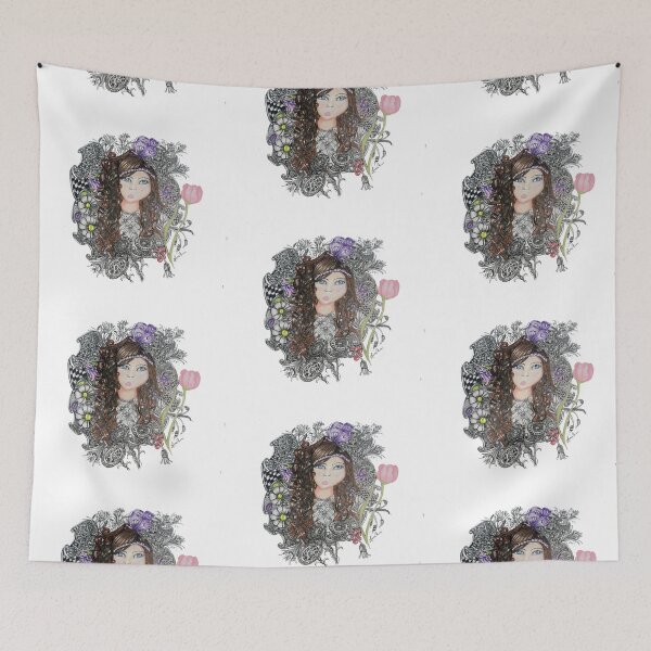 Item preview, Zentangle Flower Girl designed and sold by LorieFossaArt.