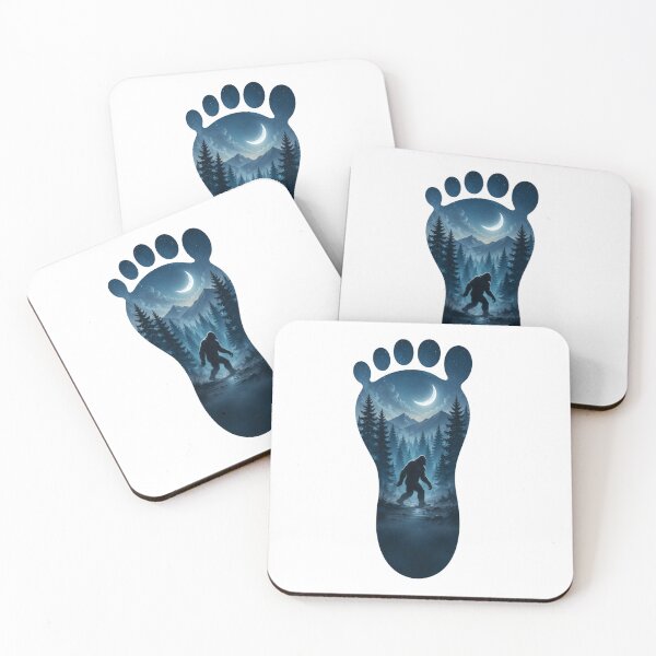 Item preview, Moonlit Bigfoot Footprint Art designed and sold by DariaOltes.